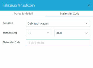 Fahrzeug hinzufügen Formular