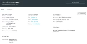 Screenshot vom Kunden-Detailansicht